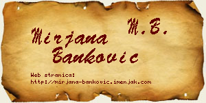 Mirjana Banković vizit kartica